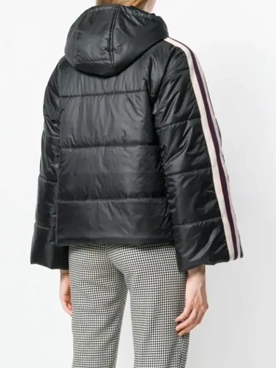 Shop Gucci Hooded Puffer Jacket In Black