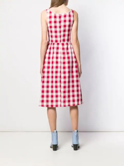 Shop Batsheva Gingham Day Dress In Red