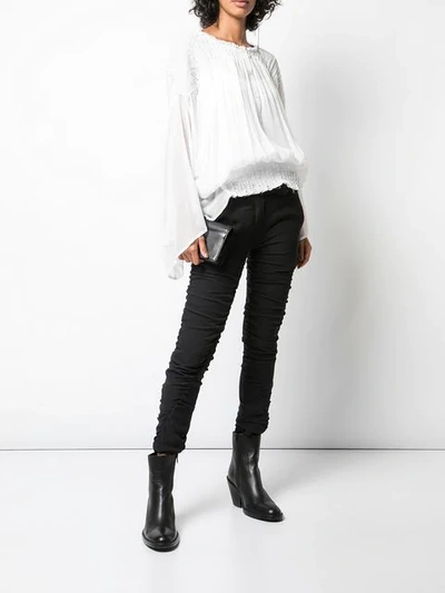 ANN DEMEULEMEESTER RUCHED CROPPED TROUSERS - 黑色