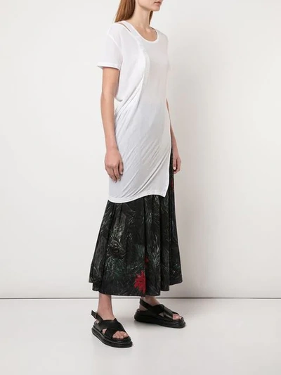 Shop Yohji Yamamoto Twisted Drape T-shirt In White