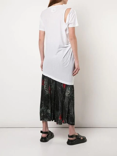 Shop Yohji Yamamoto Twisted Drape T-shirt In White