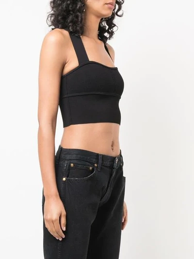 Shop Khaite Fitted Cropped Tank Top In Black