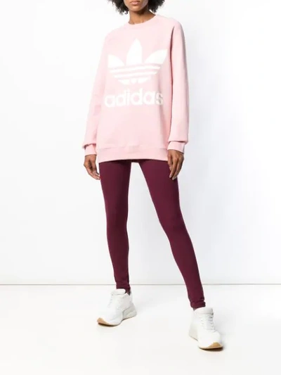 Shop Adidas Originals High Waist Leggings In Red