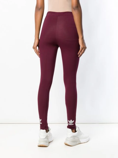 Shop Adidas Originals High Waist Leggings In Red