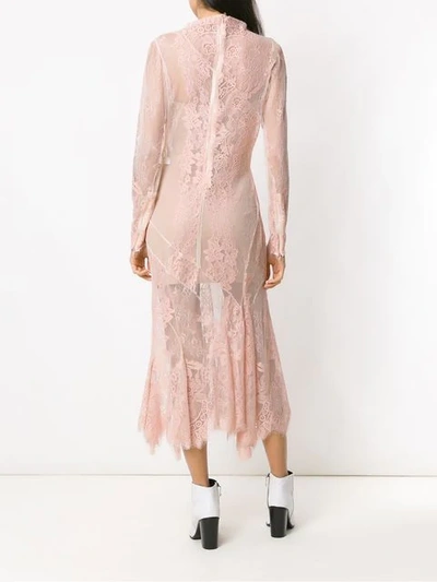 Shop À La Garçonne Lace Midi Dress In Pink