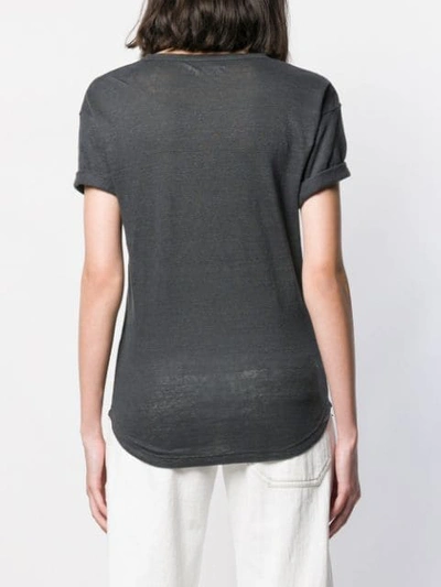 Shop Isabel Marant Étoile Slim-fit Linen T-shirt In Grey
