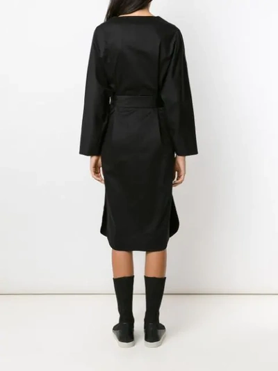 Shop Gloria Coelho Midi Belted Dress In Black