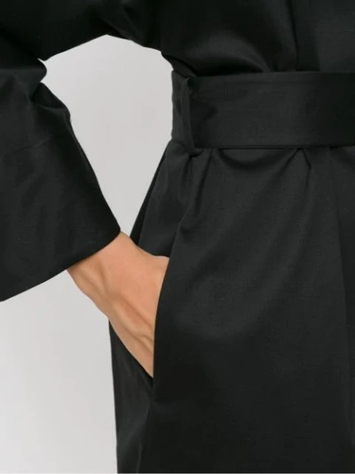Shop Gloria Coelho Midi Belted Dress In Black