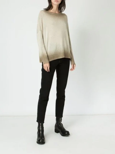 Shop Avant Toi Oversized Gradient Sweater In Neutrals