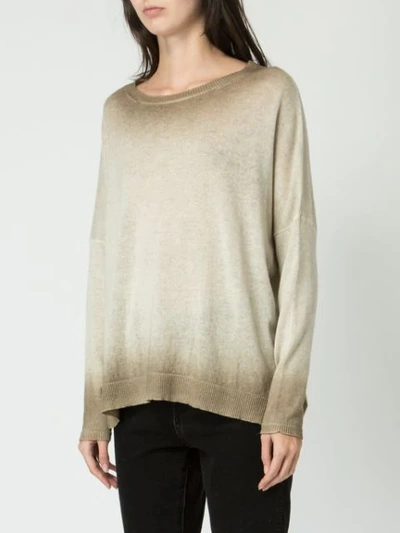 Shop Avant Toi Oversized Gradient Sweater In Neutrals