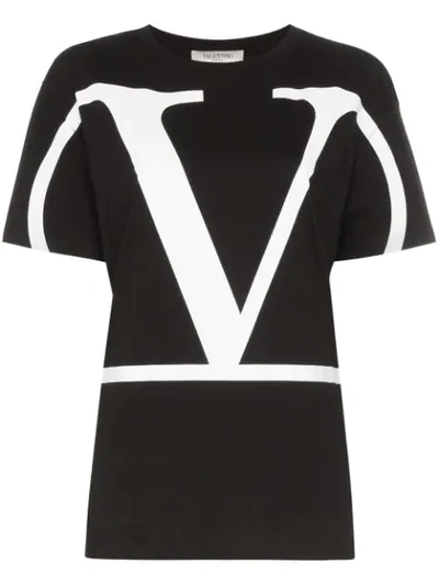 Shop Valentino Vlogo Print T-shirt In 0ni - Black