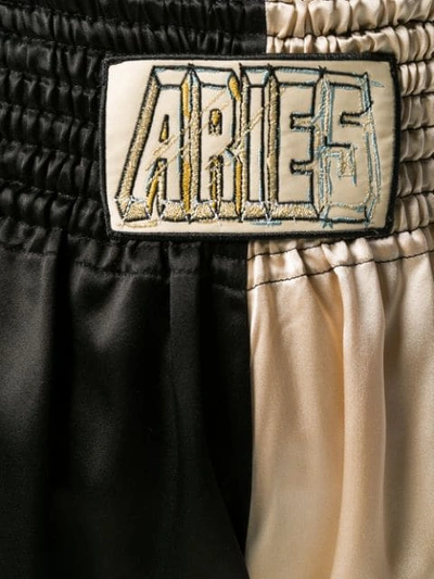 Shop Aries Colour-block Shorts - Black