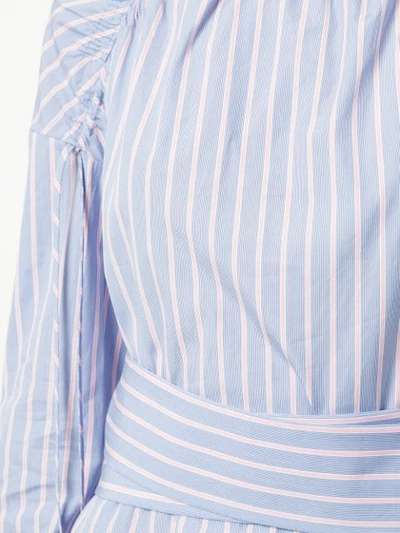 Shop Teija Mekko Striped Shirt Dress In Blue