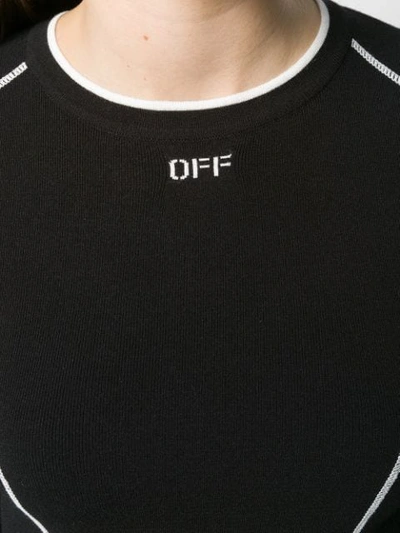 Shop Off-white Logo Knitted Shirt In Black