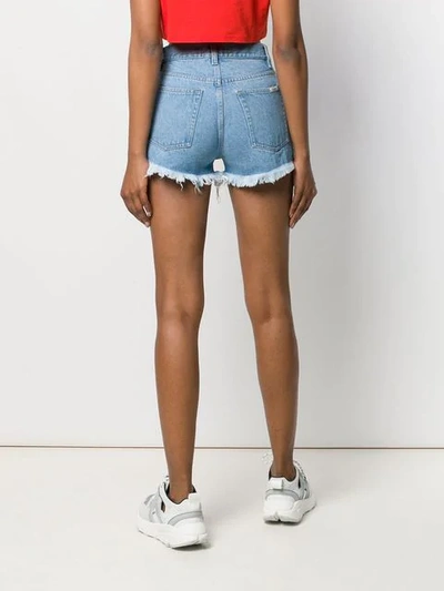 Shop Forte Dei Marmi Couture Embellished Denim Shorts In Blue