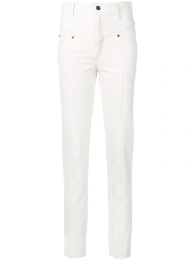 ISABEL MARANT SEAM DETAIL TAPERED JEANS - 白色