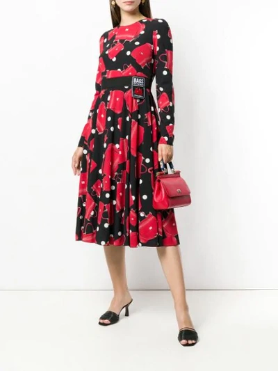 Shop Dolce & Gabbana Sicily Bag-print Dress In Black
