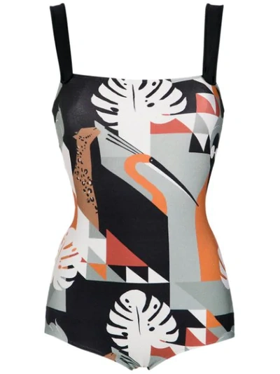 Shop Adriana Degreas Printed Swimsuit In Multicolour