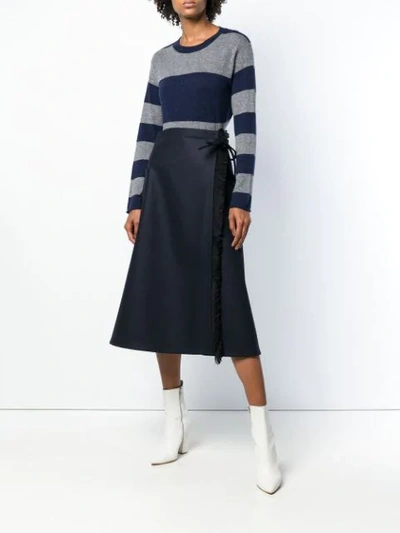 Shop Sofie D'hoore Fringed Wrap Skirt In Blue