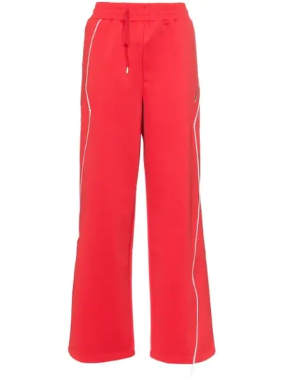 Shop Ader Error Contrast Piping Track Pants In Red