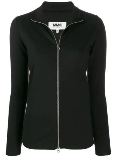 Shop Mm6 Maison Margiela Zip Front Jacket In Black