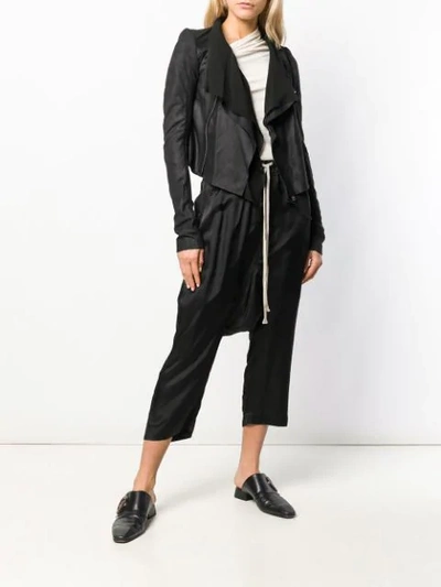 Shop Rick Owens Crop Track Trousers In Black