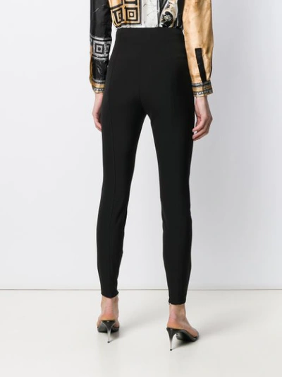 VERSACE COLLECTION HIGH-WAIST ZIPPED LEGGINGS - 黑色