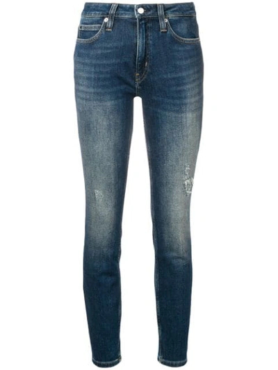 Shop Calvin Klein Jeans Est.1978 Distressed Skinny Jeans In Blue