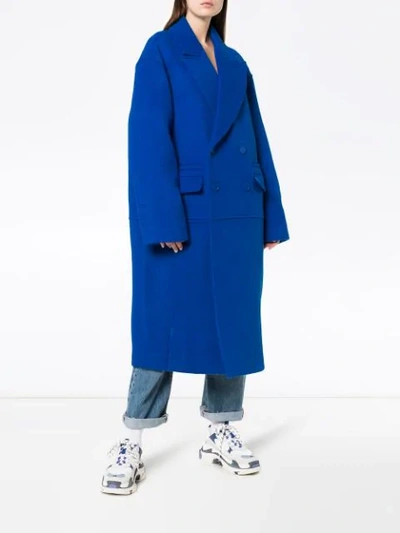 Shop Ader Error Double-breasted Coat - Blue