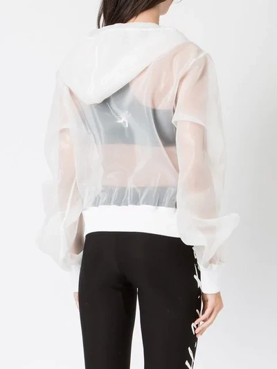 Shop Off-white Sheer Hoodie In White