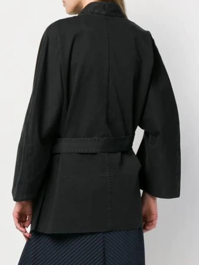 Shop Henrik Vibskov Tie Waist Jacket In Black