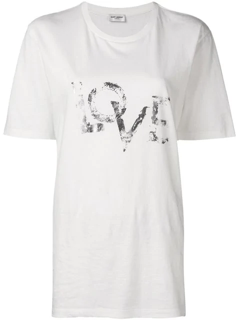 saint laurent distressed t shirt