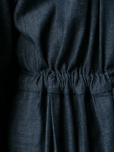 Shop Marni Drawstring Denim Dress In Blue
