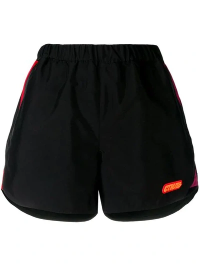 Shop Heron Preston Logo Patch Shorts In Black
