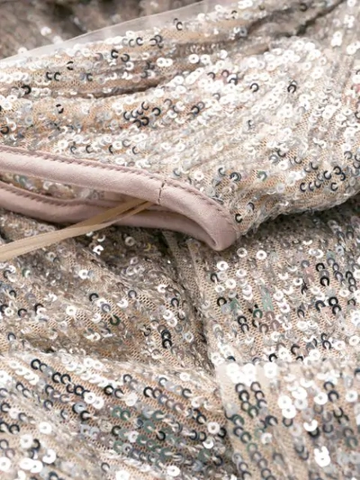 Shop Galvan Sequin Fitted Slip Dress In Neutrals