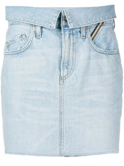 Shop Jean Atelier Denim Mini Skirt In Blue