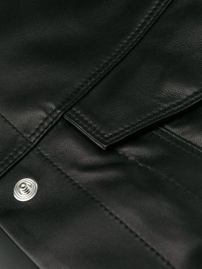 Shop Rta Trucker Leather Jacket In Black