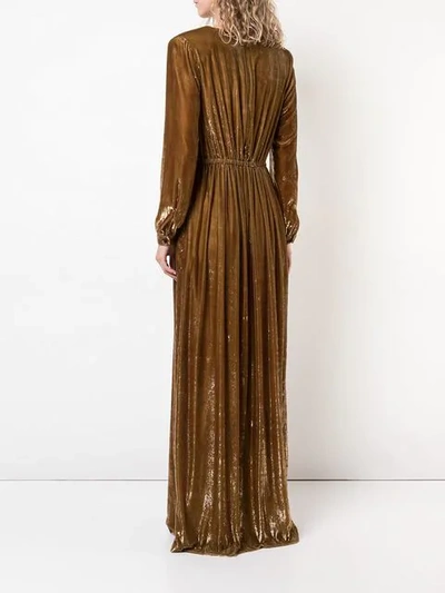 Shop Adam Lippes V-neck Gown In Brown