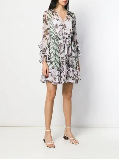 Shop Diane Von Furstenberg Floral Print Dress In Purple