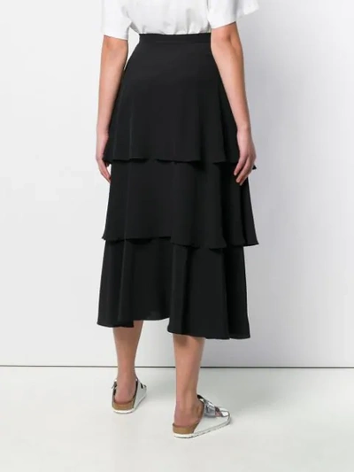 Shop Stella Mccartney Tiered Ruffled Skirt - Black