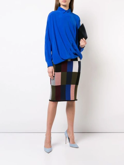 Shop Victoria Victoria Beckham Border Trim Skirt In Blue