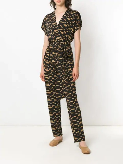 Shop Andrea Marques Printed Jumpsuit In Black