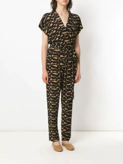 Shop Andrea Marques Printed Jumpsuit In Black