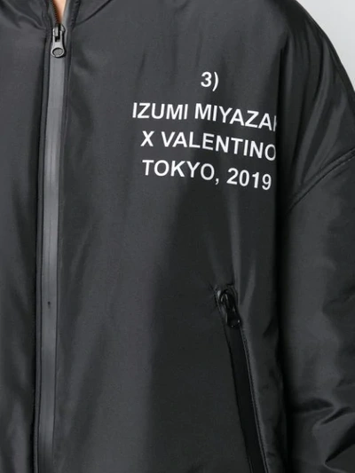 Shop Valentino Izumi Miyazaki Print Bomber Jacket In Black