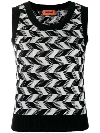Shop Missoni Geometric Knit Vest In Black