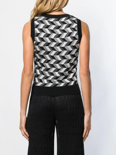 Shop Missoni Geometric Knit Vest In Black