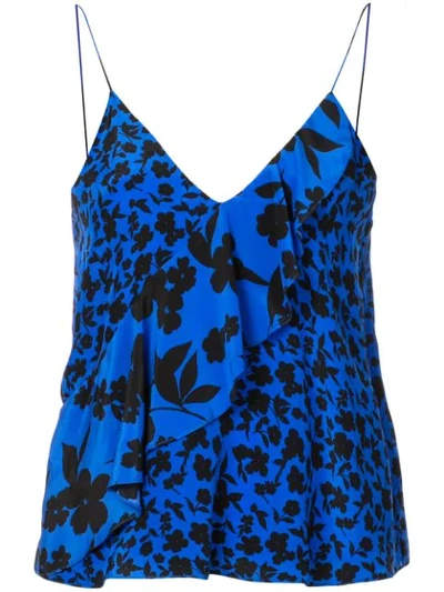 Shop Alice And Olivia Lavonia Asymmetric Draped Top In Blue