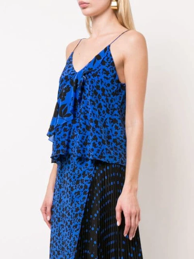 Shop Alice And Olivia Lavonia Asymmetric Draped Top In Blue