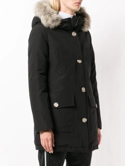 Shop Woolrich Padded Fur Parka - Black