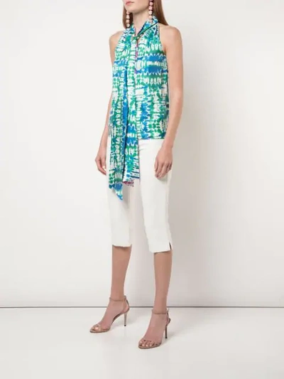 Shop Prabal Gurung Top Mit Batikmuster In Blue